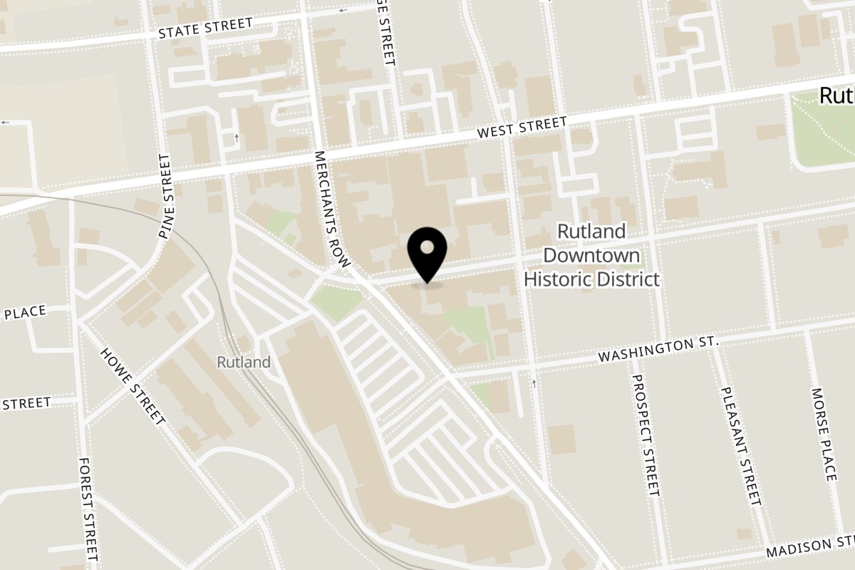 Map showing the location of Nonna's Italian Ristorante on 22 Center St in Rutland